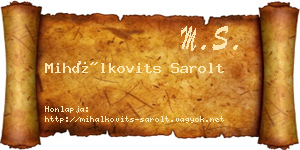 Mihálkovits Sarolt névjegykártya
